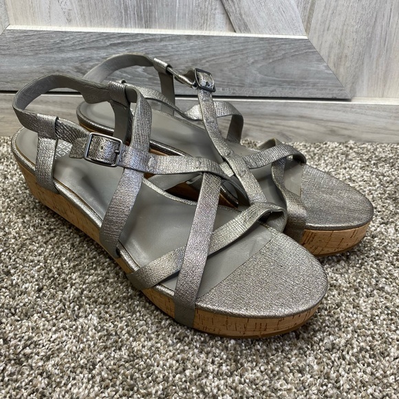Eileen Fisher “Array” Strappy Cork Wedge Sandal 8 - Picture 5 of 14